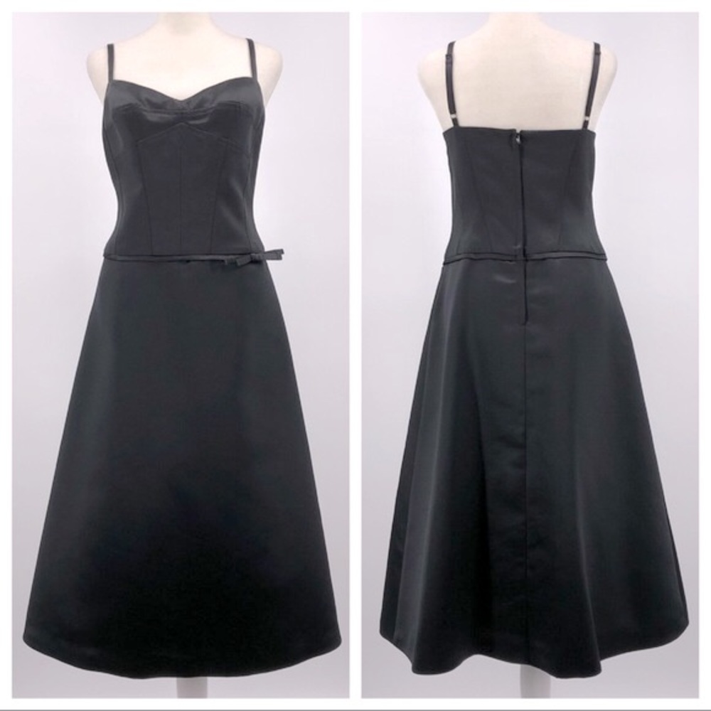 BCBGMaxAzria Black Fit & Flare Bustier Top Dress